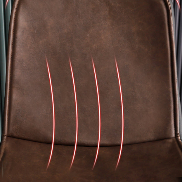 Sgabello da bar in pelle in pelle di stile contemporaneo con zampe metalliche