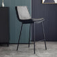 Sgabello da bar in pelle in pelle di stile contemporaneo con zampe metalliche