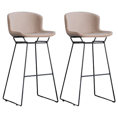 Tabouret de comptoir sans arme de dos moderne tabouret de fer avec base de métal noir
