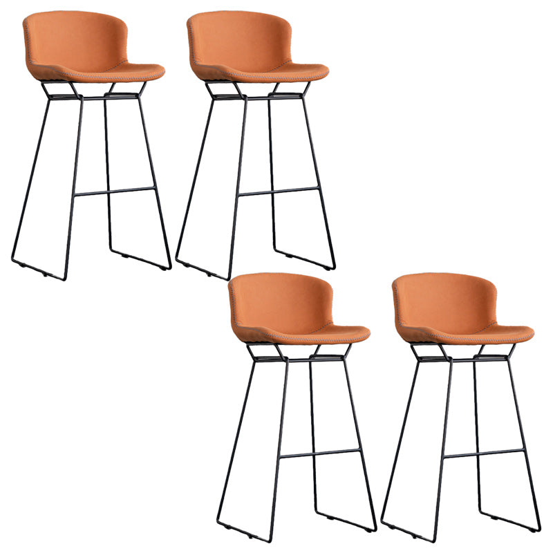 Tabouret de comptoir sans arme de dos moderne tabouret de fer avec base de métal noir