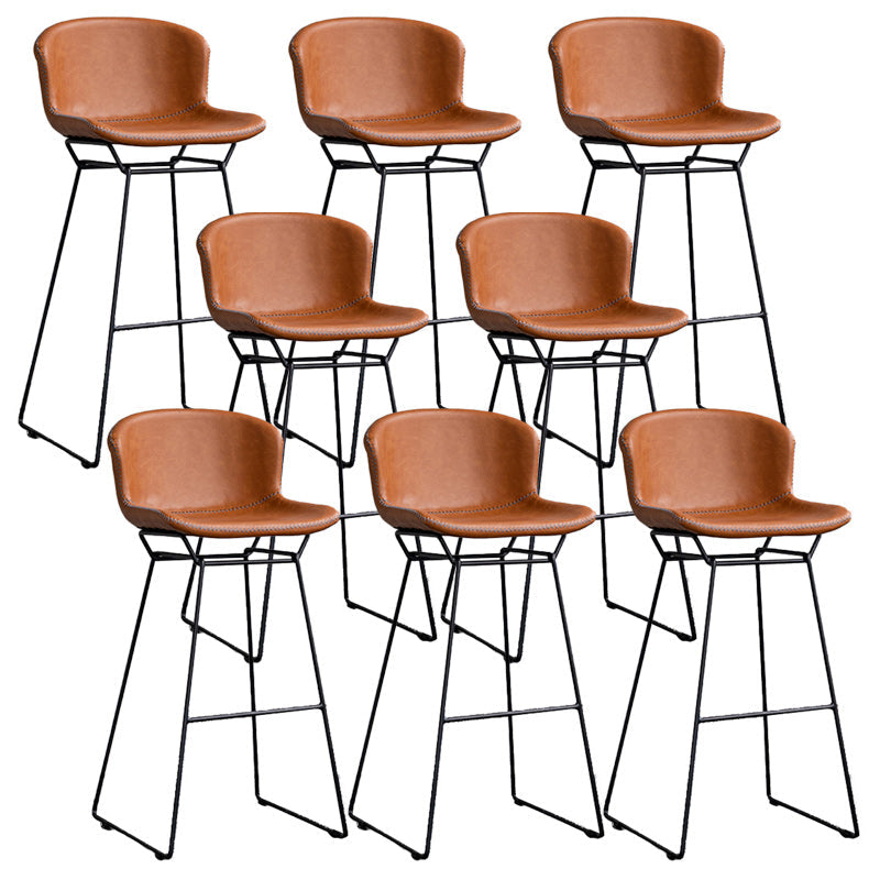 Tabouret de comptoir sans arme de dos moderne tabouret de fer avec base de métal noir