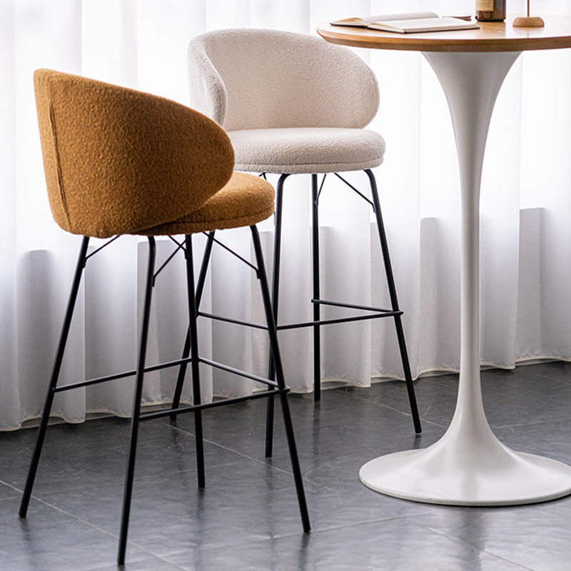 Modern Backrest Armless Counter Stool Upholstered Bar Stool with Metal 4 Legs Clearhalo 'Bar Furniture' 'Bar Stools' 'bar_stools' 'furn' 'furn_bar_stools' 'Furniture' 'Kitchen & Dining Furniture' 5268277