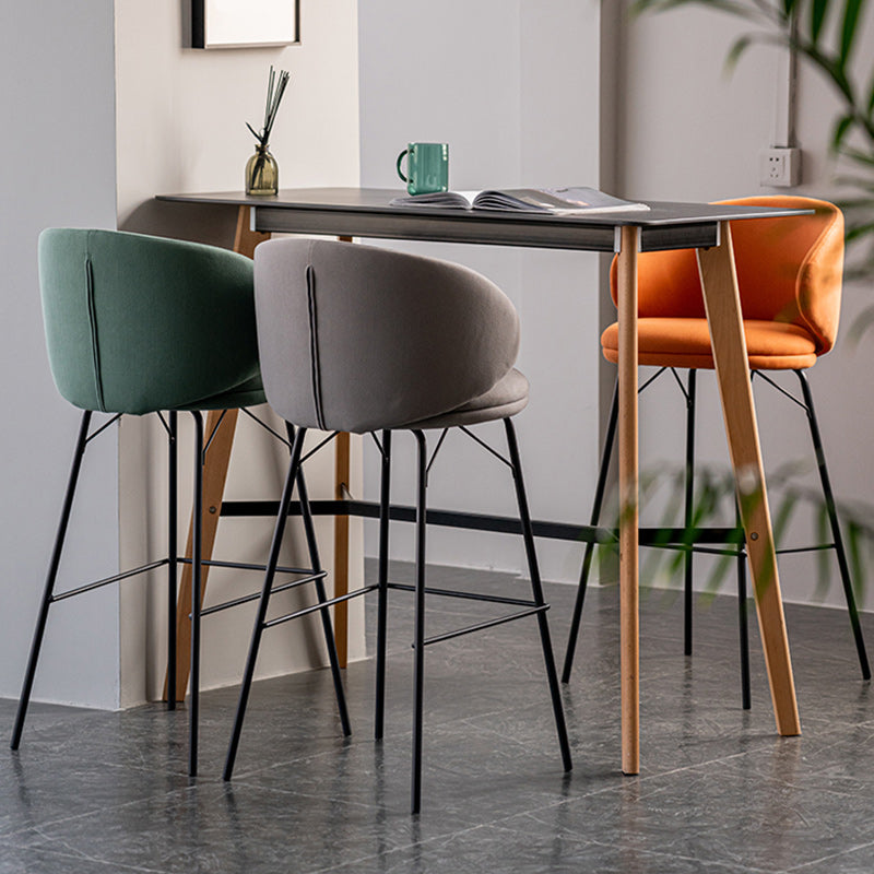 Modern Backrest Armless Counter Stool Upholstered Bar Stool with Metal 4 Legs Clearhalo 'Bar Furniture' 'Bar Stools' 'bar_stools' 'furn' 'furn_bar_stools' 'Furniture' 'Kitchen & Dining Furniture' 5268281
