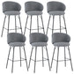 Modern Backrest Armless Counter Stool Upholstered Bar Stool with Metal 4 Legs Gray 6 Piece Set Counter Stool(26"H) Clearhalo 'Bar Furniture' 'Bar Stools' 'bar_stools' 'furn' 'furn_bar_stools' 'Furniture' 'Kitchen & Dining Furniture' 5268282