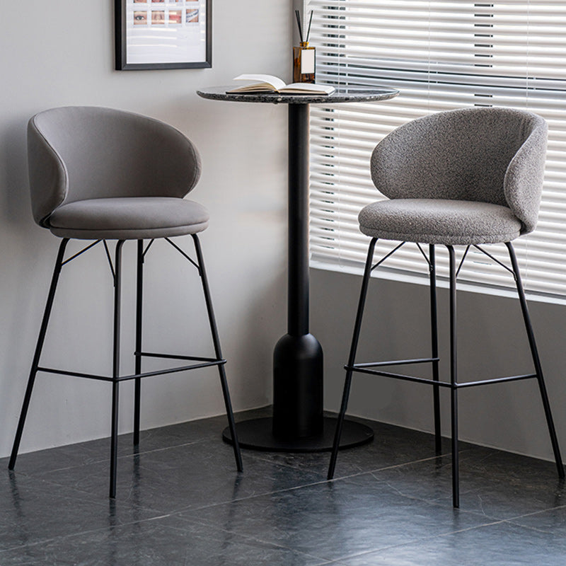 Modern Backrest Armless Counter Stool Upholstered Bar Stool with Metal 4 Legs Clearhalo 'Bar Furniture' 'Bar Stools' 'bar_stools' 'furn' 'furn_bar_stools' 'Furniture' 'Kitchen & Dining Furniture' 5268283