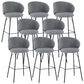 Modern Backrest Armless Counter Stool Upholstered Bar Stool with Metal 4 Legs Gray 8 Piece Set Counter Stool(26"H) Clearhalo 'Bar Furniture' 'Bar Stools' 'bar_stools' 'furn' 'furn_bar_stools' 'Furniture' 'Kitchen & Dining Furniture' 5268284