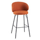 Modern Backrest Armless Counter Stool Upholstered Bar Stool with Metal 4 Legs Clearhalo 'Bar Furniture' 'Bar Stools' 'bar_stools' 'furn' 'furn_bar_stools' 'Furniture' 'Kitchen & Dining Furniture' 5268285
