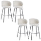 Modern Backrest Armless Counter Stool Upholstered Bar Stool with Metal 4 Legs White 4 Piece Set Counter Stool(26"H) Clearhalo 'Bar Furniture' 'Bar Stools' 'bar_stools' 'furn' 'furn_bar_stools' 'Furniture' 'Kitchen & Dining Furniture' 5268288