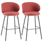 Modern Backrest Armless Counter Stool Upholstered Bar Stool with Metal 4 Legs Red 2 Piece Set Counter Stool(26"H) Clearhalo 'Bar Furniture' 'Bar Stools' 'bar_stools' 'furn' 'furn_bar_stools' 'Furniture' 'Kitchen & Dining Furniture' 5268293