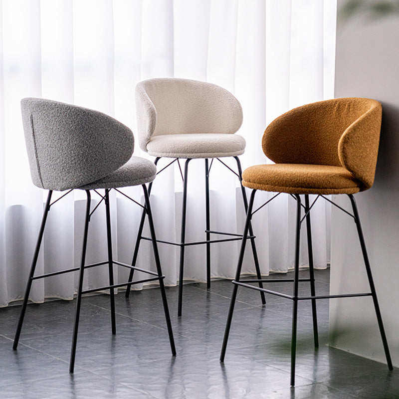 Modern Backrest Armless Counter Stool Upholstered Bar Stool with Metal 4 Legs Clearhalo 'Bar Furniture' 'Bar Stools' 'bar_stools' 'furn' 'furn_bar_stools' 'Furniture' 'Kitchen & Dining Furniture' 5268298