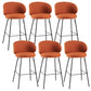 Modern Backrest Armless Counter Stool Upholstered Bar Stool with Metal 4 Legs Orange 6 Piece Set Counter Stool(26"H) Clearhalo 'Bar Furniture' 'Bar Stools' 'bar_stools' 'furn' 'furn_bar_stools' 'Furniture' 'Kitchen & Dining Furniture' 5268310