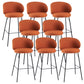 Modern Backrest Armless Counter Stool Upholstered Bar Stool with Metal 4 Legs Orange 8 Piece Set Counter Stool(26"H) Clearhalo 'Bar Furniture' 'Bar Stools' 'bar_stools' 'furn' 'furn_bar_stools' 'Furniture' 'Kitchen & Dining Furniture' 5268311