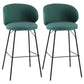Modern Backrest Armless Counter Stool Upholstered Bar Stool with Metal 4 Legs Green 2 Piece Set Counter Stool(26"H) Clearhalo 'Bar Furniture' 'Bar Stools' 'bar_stools' 'furn' 'furn_bar_stools' 'Furniture' 'Kitchen & Dining Furniture' 5268312