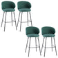 Modern Backrest Armless Counter Stool Upholstered Bar Stool with Metal 4 Legs Green 4 Piece Set Counter Stool(26"H) Clearhalo 'Bar Furniture' 'Bar Stools' 'bar_stools' 'furn' 'furn_bar_stools' 'Furniture' 'Kitchen & Dining Furniture' 5268313