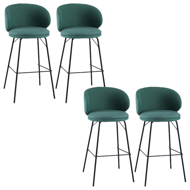 Modern Backrest Armless Counter Stool Upholstered Bar Stool with Metal 4 Legs Green 4 Piece Set Counter Stool(26"H) Clearhalo 'Bar Furniture' 'Bar Stools' 'bar_stools' 'furn' 'furn_bar_stools' 'Furniture' 'Kitchen & Dining Furniture' 5268313