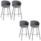 Modern Backrest Armless Counter Stool Upholstered Bar Stool with Metal 4 Legs Dark Gray 4 Piece Set Counter Stool(26"H) Clearhalo 'Bar Furniture' 'Bar Stools' 'bar_stools' 'furn' 'furn_bar_stools' 'Furniture' 'Kitchen & Dining Furniture' 5268321