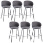 Modern Backrest Armless Counter Stool Upholstered Bar Stool with Metal 4 Legs Dark Gray 6 Piece Set Counter Stool(26"H) Clearhalo 'Bar Furniture' 'Bar Stools' 'bar_stools' 'furn' 'furn_bar_stools' 'Furniture' 'Kitchen & Dining Furniture' 5268322