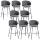 Modern Backrest Armless Counter Stool Upholstered Bar Stool with Metal 4 Legs Dark Gray 8 Piece Set Counter Stool(26"H) Clearhalo 'Bar Furniture' 'Bar Stools' 'bar_stools' 'furn' 'furn_bar_stools' 'Furniture' 'Kitchen & Dining Furniture' 5268323