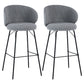 Modern Backrest Armless Counter Stool Upholstered Bar Stool with Metal 4 Legs Gray 2 Piece Set Bar Stool(30"H) Clearhalo 'Bar Furniture' 'Bar Stools' 'bar_stools' 'furn' 'furn_bar_stools' 'Furniture' 'Kitchen & Dining Furniture' 5268324