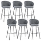 Modern Backrest Armless Counter Stool Upholstered Bar Stool with Metal 4 Legs Gray 6 Piece Set Bar Stool(30"H) Clearhalo 'Bar Furniture' 'Bar Stools' 'bar_stools' 'furn' 'furn_bar_stools' 'Furniture' 'Kitchen & Dining Furniture' 5268326