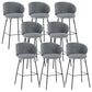 Modern Backrest Armless Counter Stool Upholstered Bar Stool with Metal 4 Legs Gray 8 Piece Set Bar Stool(30"H) Clearhalo 'Bar Furniture' 'Bar Stools' 'bar_stools' 'furn' 'furn_bar_stools' 'Furniture' 'Kitchen & Dining Furniture' 5268327