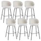 Modern Backrest Armless Counter Stool Upholstered Bar Stool with Metal 4 Legs White 6 Piece Set Bar Stool(30"H) Clearhalo 'Bar Furniture' 'Bar Stools' 'bar_stools' 'furn' 'furn_bar_stools' 'Furniture' 'Kitchen & Dining Furniture' 5268330