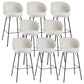 Modern Backrest Armless Counter Stool Upholstered Bar Stool with Metal 4 Legs White 8 Piece Set Bar Stool(30"H) Clearhalo 'Bar Furniture' 'Bar Stools' 'bar_stools' 'furn' 'furn_bar_stools' 'Furniture' 'Kitchen & Dining Furniture' 5268331
