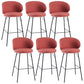 Modern Backrest Armless Counter Stool Upholstered Bar Stool with Metal 4 Legs Red 6 Piece Set Bar Stool(30"H) Clearhalo 'Bar Furniture' 'Bar Stools' 'bar_stools' 'furn' 'furn_bar_stools' 'Furniture' 'Kitchen & Dining Furniture' 5268334