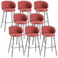 Modern Backrest Armless Counter Stool Upholstered Bar Stool with Metal 4 Legs Red 8 Piece Set Bar Stool(30"H) Clearhalo 'Bar Furniture' 'Bar Stools' 'bar_stools' 'furn' 'furn_bar_stools' 'Furniture' 'Kitchen & Dining Furniture' 5268335