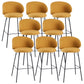 Modern Backrest Armless Counter Stool Upholstered Bar Stool with Metal 4 Legs Yellow 8 Piece Set Bar Stool(30"H) Clearhalo 'Bar Furniture' 'Bar Stools' 'bar_stools' 'furn' 'furn_bar_stools' 'Furniture' 'Kitchen & Dining Furniture' 5268343