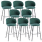 Modern Backrest Armless Counter Stool Upholstered Bar Stool with Metal 4 Legs Green 8 Piece Set Bar Stool(30"H) Clearhalo 'Bar Furniture' 'Bar Stools' 'bar_stools' 'furn' 'furn_bar_stools' 'Furniture' 'Kitchen & Dining Furniture' 5268351