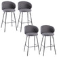 Modern Backrest Armless Counter Stool Upholstered Bar Stool with Metal 4 Legs Dark Gray 4 Piece Set Bar Stool(30"H) Clearhalo 'Bar Furniture' 'Bar Stools' 'bar_stools' 'furn' 'furn_bar_stools' 'Furniture' 'Kitchen & Dining Furniture' 5268357