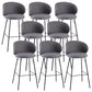 Modern Backrest Armless Counter Stool Upholstered Bar Stool with Metal 4 Legs Dark Gray 8 Piece Set Bar Stool(30"H) Clearhalo 'Bar Furniture' 'Bar Stools' 'bar_stools' 'furn' 'furn_bar_stools' 'Furniture' 'Kitchen & Dining Furniture' 5268359