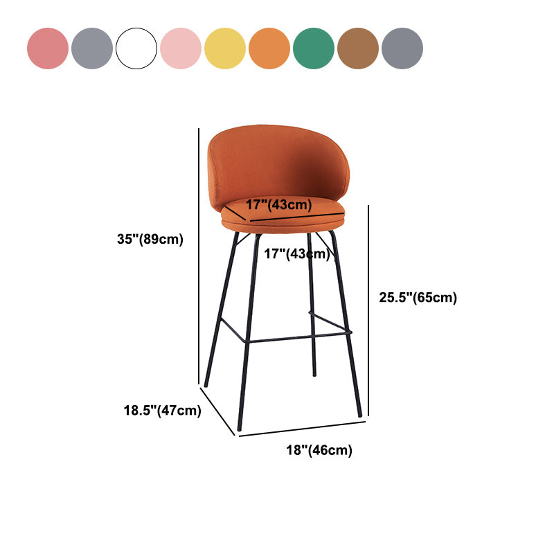 Modern Backrest Armless Counter Stool Upholstered Bar Stool with Metal 4 Legs Clearhalo 'Bar Furniture' 'Bar Stools' 'bar_stools' 'furn' 'furn_bar_stools' 'Furniture' 'Kitchen & Dining Furniture' 5268360