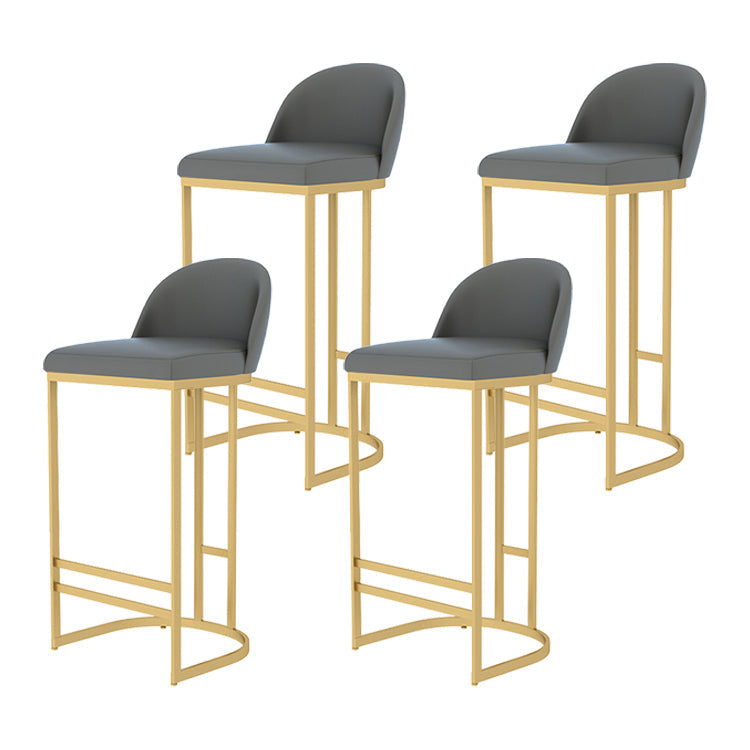 Scandinavian Bar and Counter Stool Low Back Stool with Gold Pedestal Base 4 Piece Set Clearhalo 'Bar Furniture' 'Bar Stools' 'bar_stools' 'furn' 'furn_bar_stools' 'Furniture' 'Kitchen & Dining Furniture' 5268396