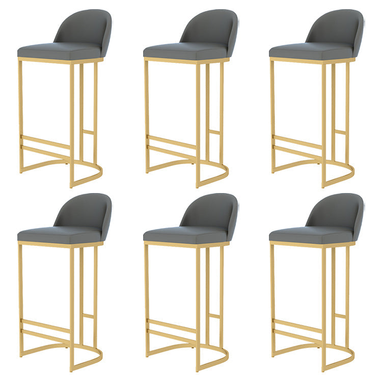 Scandinavian Bar and Counter Stool Low Back Stool with Gold Pedestal Base 6 Piece Set Clearhalo 'Bar Furniture' 'Bar Stools' 'bar_stools' 'furn' 'furn_bar_stools' 'Furniture' 'Kitchen & Dining Furniture' 5268398