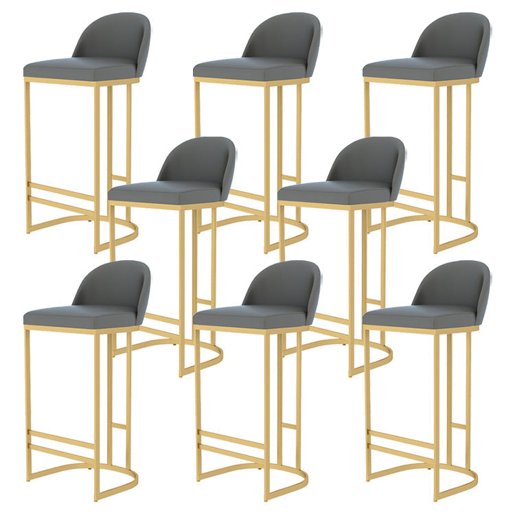 Scandinavian Bar and Counter Stool Low Back Stool with Gold Pedestal Base 8 Piece Set Clearhalo 'Bar Furniture' 'Bar Stools' 'bar_stools' 'furn' 'furn_bar_stools' 'Furniture' 'Kitchen & Dining Furniture' 5268400