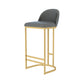 Bar et tabouret de comptoir scandinave avec base de piédestal doré