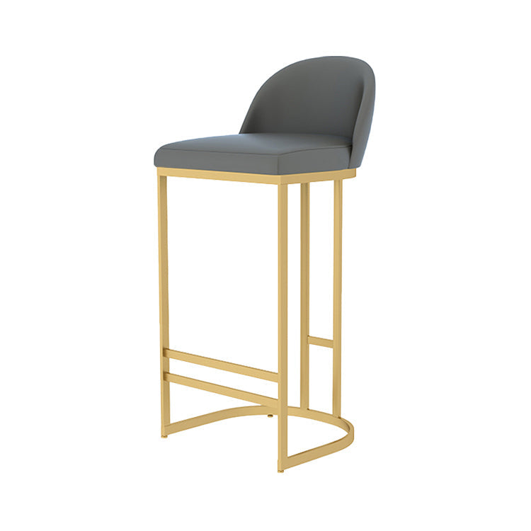 Scandinavian Bar and Counter Stool Low Back Stool with Gold Pedestal Base Clearhalo 'Bar Furniture' 'Bar Stools' 'bar_stools' 'furn' 'furn_bar_stools' 'Furniture' 'Kitchen & Dining Furniture' 5268402
