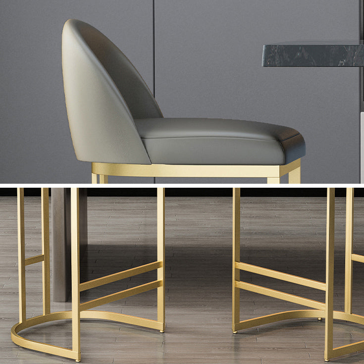 Scandinavian Bar and Counter Stool Low Back Stool with Gold Pedestal Base Clearhalo 'Bar Furniture' 'Bar Stools' 'bar_stools' 'furn' 'furn_bar_stools' 'Furniture' 'Kitchen & Dining Furniture' 5268404