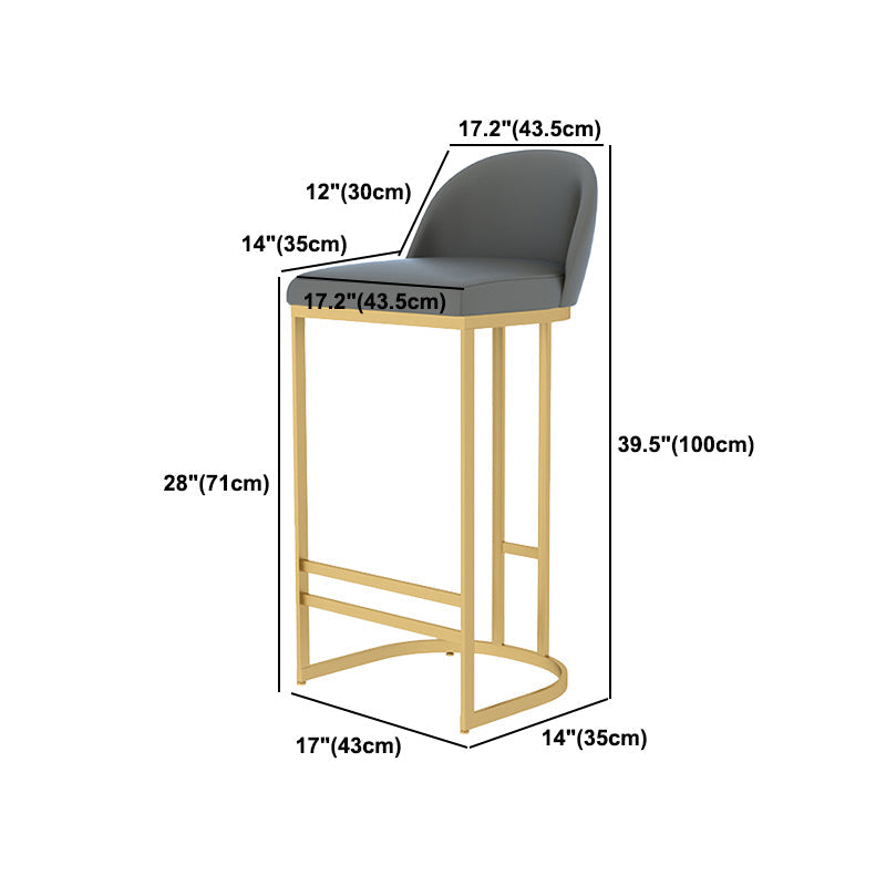 Scandinavian Bar and Counter Stool Low Back Stool with Gold Pedestal Base Clearhalo 'Bar Furniture' 'Bar Stools' 'bar_stools' 'furn' 'furn_bar_stools' 'Furniture' 'Kitchen & Dining Furniture' 5268410