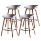 Contemporary Bar Stool Plastic Counter Bar Stool with Wooden Legs