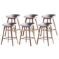 Contemporary Bar Stool Plastic Counter Bar Stool with Wooden Legs