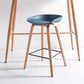Contemporary Bar Stool Plastic Counter Bar Stool with Wooden Legs