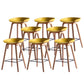 Contemporary Bar Stool Plastic Counter Bar Stool with Wooden Legs