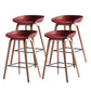 Contemporary Bar Stool Plastic Counter Bar Stool with Wooden Legs