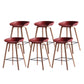 Contemporary Bar Stool Plastic Counter Bar Stool with Wooden Legs