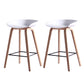Contemporary Bar Stool Plastic Counter Bar Stool with Wooden Legs