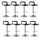 Modern Adjustable Height Bar-stool Metal Counter Bar Stool for Home Black-Silver 8 Piece Set Clearhalo 'Bar Furniture' 'Bar Stools' 'bar_stools' 'furn' 'furn_bar_stools' 'Furniture' 'Kitchen & Dining Furniture' 5268459