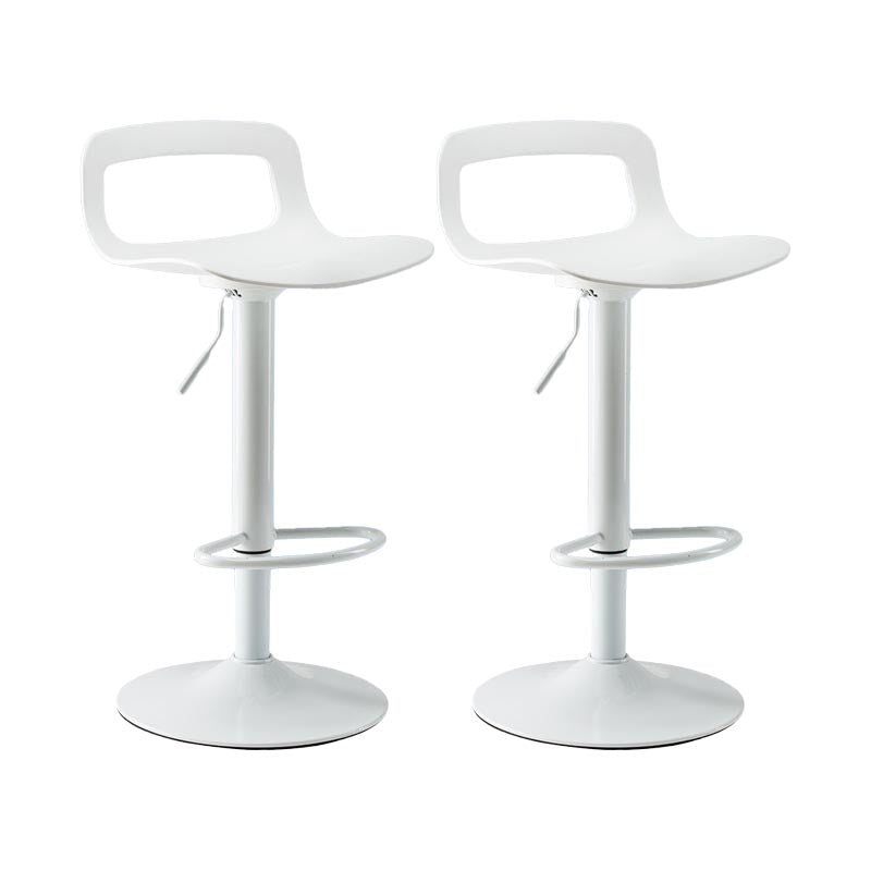 Modern Adjustable Height Bar-stool Metal Counter Bar Stool for Home White 2 Piece Set Clearhalo 'Bar Furniture' 'Bar Stools' 'bar_stools' 'furn' 'furn_bar_stools' 'Furniture' 'Kitchen & Dining Furniture' 5268462